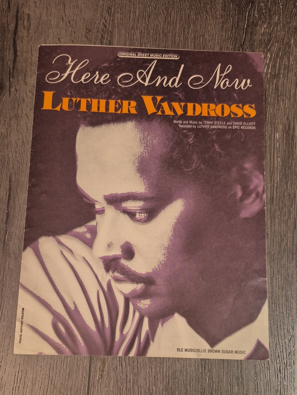 Here And Now by Luther Vandross 1989 Sheet Music - Vintage Words & Music